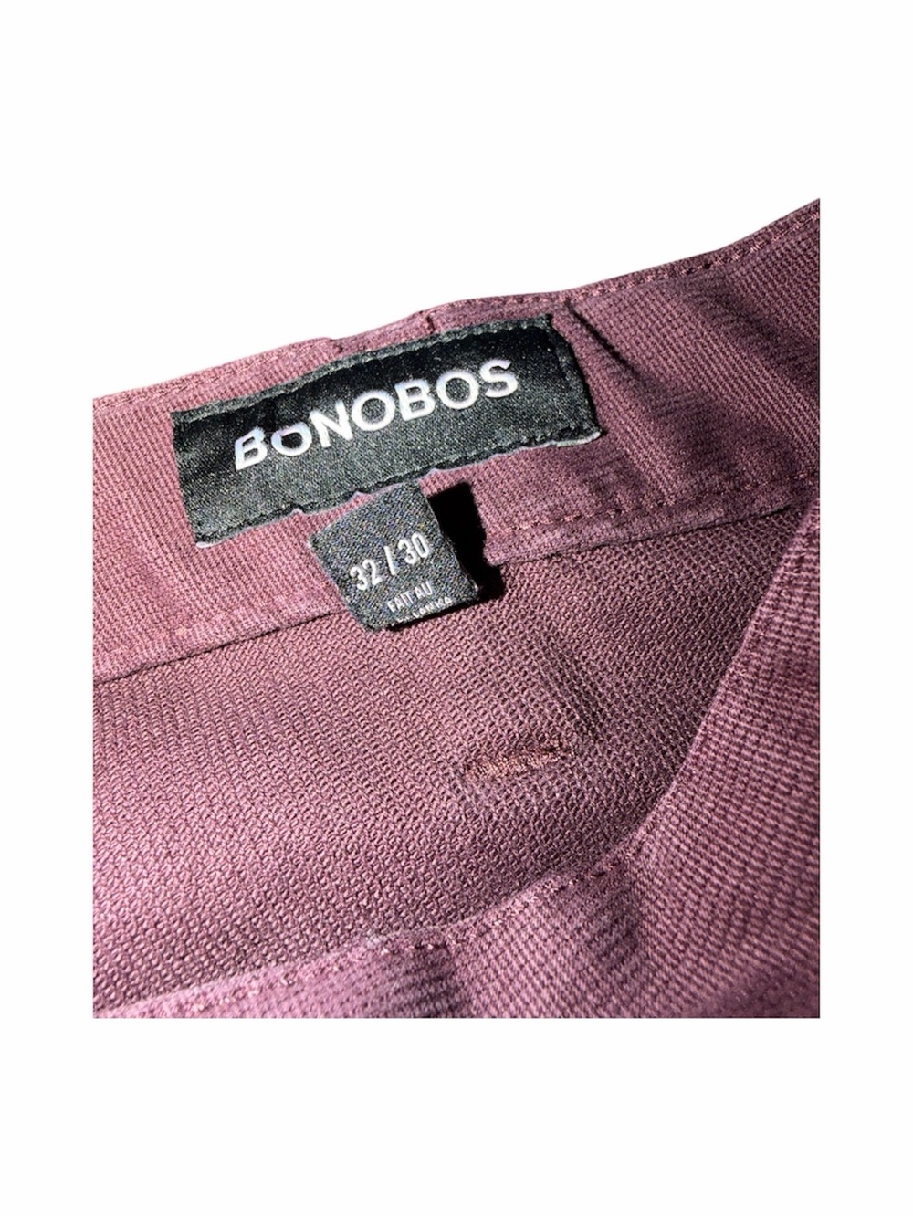 Bonobos Men’s Straight Fit Corduroy Pants 32x30 Burgundy Purple - Picture 7 of 7